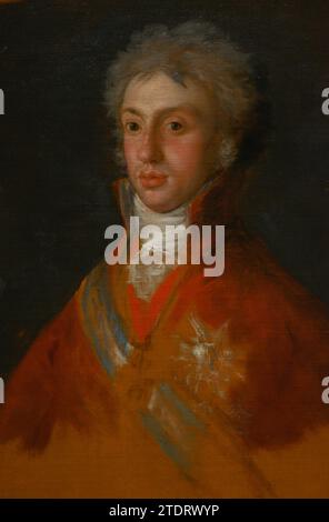 Ludwig I. von Etrurien (1773-1803). Infante von Spanien. House of Bourbon. Infante Ludwig I., König von Etrurien, Prinz von Parma. Porträt von Francisco de Goya Lucientes (1746-1828), 1800. Öl auf Leinwand, 72,5 x 59,4 cm. Details. Prado-Museum. Madrid. Spanien. Stockfoto