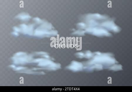 Realistische transparente Himmelswolken. Stock Vektor