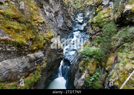 Wasserfall in der Gorner Schlucht in Zermatt, Schweiz Stockfoto
