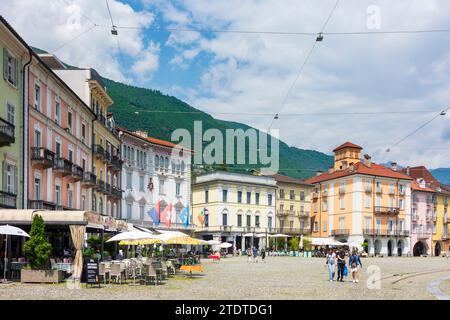 Locarno: Piazza Grande in Locarno, Tessin, Schweiz Stockfoto