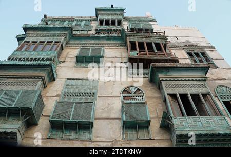 Historische Architektur im Al Balad in Dschidda Stockfoto