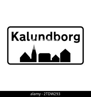 Straßenschild in der Stadt Kalundborg in Dänemark Stockfoto