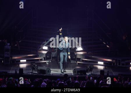 Madrid, Spanien. Dezember 2023. Sänger Carlos Rivera trat während der Weihnachtsfeier Starlite Madrid 2023 am Dienstag, 19. Dezember 2023 in Madrid auf. Quelle: CORDON PRESS/Alamy Live News Stockfoto