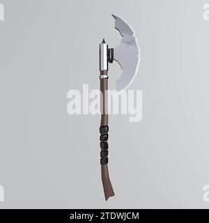 Battle Axe isoliert auf weißem Hintergrund Stockfoto