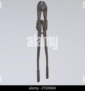 Eisenschere isoliert auf weißem Hintergrund Stockfoto