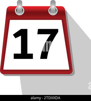 17 einfaches Kalendersymbol auf weißem Hintergrund Stock Vektor