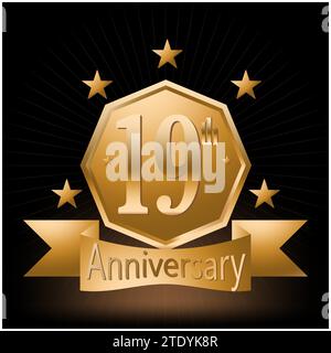 Logo-Vektor zur Feier des 19. Jahrestages Stock Vektor