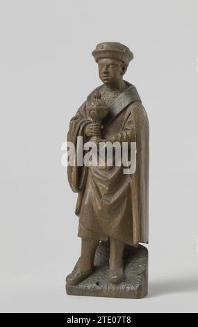 König Melchior (?), aus einer Anbetung der Könige, Anonym, um 1500 Anbetung der Könige: Gestenmensch. Utrechter Eiche (Holz) Anbetung der Könige: Gestenmensch. Eiche Utrecht (Holz) Stockfoto