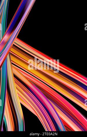 3D-Illustration eines klassischen farbenfrohen abstrakten Hintergrunds mit Linien. Drucken aus den Kurven. Moderne grafische Textur. Geometrisches Muster. Stockfoto