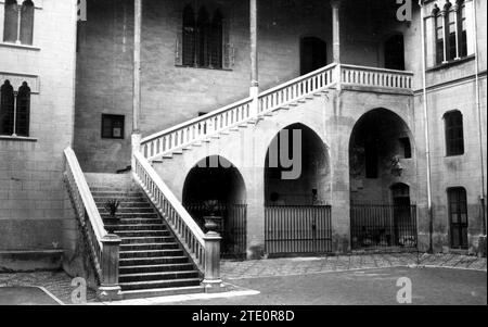 12/31/1939. Eingangsterrasse und Haupttreppe des herzoglichen Palastes von Gandía (Valencia). Quelle: Album/Archivo ABC Stockfoto