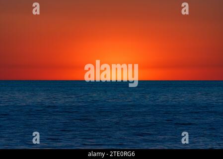 Offshore Sunset, Ostsee Stockfoto