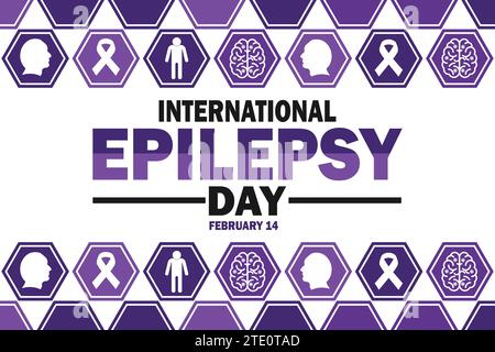 Internationaler Epilepsietag Vektor-Illustration. Februar. Geeignet für Grußkarten, Poster und Banner. Stock Vektor