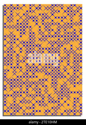 Vertikaler oranger abstrakter Hintergrund mit blauen Funken, Titelseite der Präsentation, Bericht, Album im A4-Format. Vorlagenlayout für DE Stock Vektor