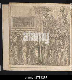 TRIOMFTOCHT van Julius Caesar, Andrea Andreani, nach Bernardo Malpizzi, nach Andrea Mantegna, 1599 unten links: 7. Der Ausdruck ist Teil eines Albums. Druckerei: Italien Zeichnung von: MantuaAfter Malerei von: Mantua Papier nummeriert unten links: 7. Der Ausdruck ist Teil eines Albums. Druckerei: Italien Zeichnung von: MantuaAfter Malerei von: Mantua Papier Stockfoto