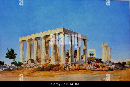 Lanza Stefanos (1861 - 1933 der Parthenon, Gemälde 19.-20. Jahrhundert, Nationalgalerie, Athen, Griechenland. Stockfoto