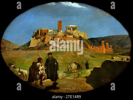 Ceccoli Raffaello (1808 - 1868) Akropolis, 1853 Gemälde 19.-20. Jahrhundert, Nationalgalerie, Athen, Griechenland. Stockfoto