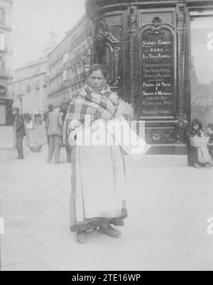 Madrid, 1899. Zigeuner verkauft Lottoscheine auf den Straßen der Hauptstadt. Quelle: Album/Archivo ABC Stockfoto