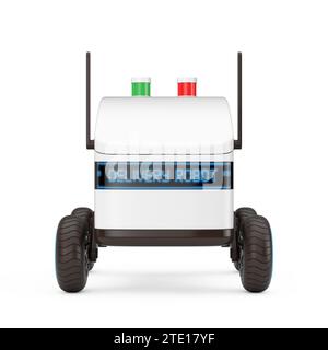 Roboter-Drohne auf weißem Hintergrund. 3D-Rendering Stockfoto