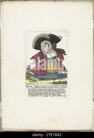 De kleine Mens Madame Sophia Luxuria, CA. 1710, 1705 - 1715 der kleine Mann Madame Sophia Luxuria. In der Überschrift unter dem Titel ein vierzeiliger Vers auf Deutsch. Oben rechts nummeriert: 30. Teil einer losen Ausgabe aus der Zeit um 1710 einer Serie von Karikaturen kleiner Menschen, bekannt als Zwergton. Augsburger Papiergravur der kleine Mann Madame Sophia Luxuria. In der Überschrift unter dem Titel ein vierzeiliger Vers auf Deutsch. Oben rechts nummeriert: 30. Teil einer losen Ausgabe aus der Zeit um 1710 einer Serie von Karikaturen kleiner Menschen, bekannt als Zwergton. Augsburger Papst Stockfoto