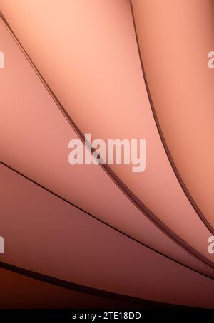 Blätter gefaltetes Papier, fotografiert mit zwei separaten Blitzen und mit farbigen Gelen, um die Farbe hinzuzufügen Stockfoto