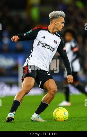 Liverpool, Großbritannien. Dezember 2023. Antonee Robinson aus Fulham während des Viertelfinales des Everton FC gegen Fulham FC Carabao Cup in Goodison Park, Liverpool, England, Großbritannien am 19. Dezember 2023 Credit: Every Second Media/Alamy Live News Stockfoto