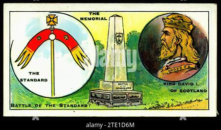 Battle of the Standard, 1138 - Vintage Zigarettenkarte Illustration Stockfoto