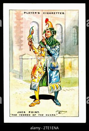 Jack Point  das Yeomen der Garde - Vintage Zigarettenkarte Illustration Stockfoto