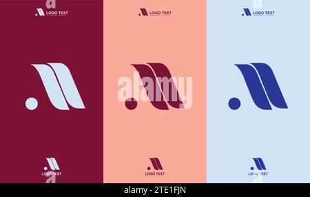 Simple Letter A Logo Template Vektorsatz. Anfangsbuchstabe Eine Logo-Vektor-Designvorlage Stock Vektor