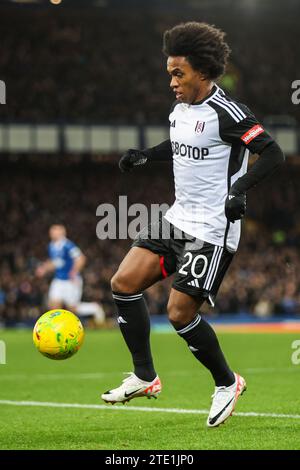 Liverpool, Großbritannien. Dezember 2023. Willian of Fulham während des Viertelfinales des Everton FC gegen Fulham FC Carabao Cup in Goodison Park, Liverpool, England, Großbritannien am 19. Dezember 2023 Credit: Every Second Media/Alamy Live News Stockfoto