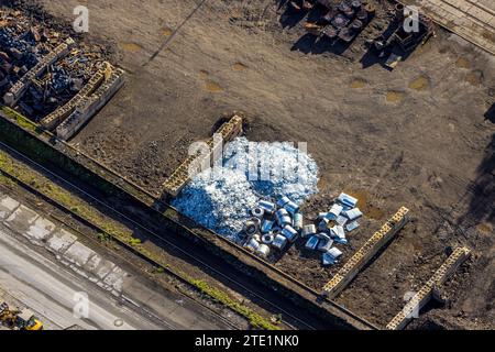 Luftaufnahme, Detailansicht der Deutschen Edelstahlwerke Specialty Steel GmbH & Co. KG und Abfälle von Metallteilen, Witten, Ruhrgebiet, Nordrhein-Westfalen, Stockfoto