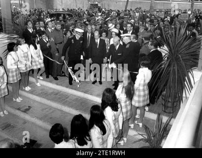 05/19/1970. Einweihung der VIII. Internationalen Landmesse, an der Francisco Franco mit seiner Frau und den Prinzen Don Juan Carlos und Doña Sofía teilnahm. Quelle: Album / Archivo ABC / Manuel Sanz Bermejo Stockfoto