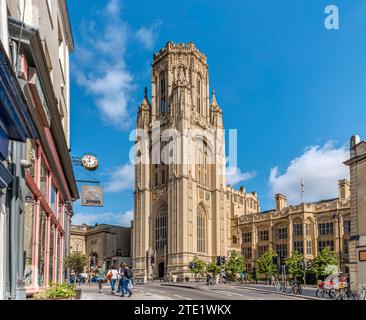 Das Wills Memorial Building an der Park Street, Teil der Universität, Somerset, England, UK Stockfoto
