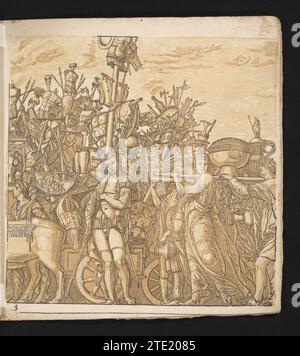 TRIOMFTOCHT van Julius Caesar, Andrea Andreani, nach Bernardo Malpizzi, nach Andrea Mantegna, 1599 unten links: 3. Der Ausdruck ist Teil eines Albums. Druckerei: Italien Zeichnung von: MantuaAfter Malerei von: Mantua Papier nummeriert unten links: 3. Der Ausdruck ist Teil eines Albums. Druckerei: Italien Zeichnung von: MantuaAfter Malerei von: Mantua Papier Stockfoto