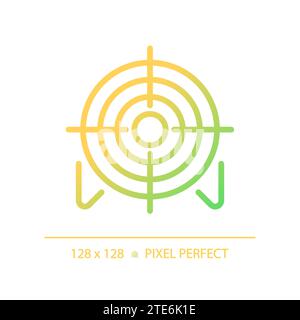 2D dünne Pixel perfekt einfaches Gradientenziel-Symbol Stock Vektor