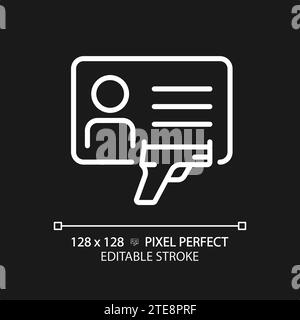 2D dünne Pixel perfektes einfaches weißes Waffenlizenzsymbol Stock Vektor