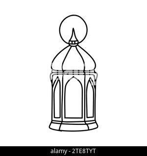 Ramadan Kareem Hängeleuchte, Leuchtenlinien-Symbole. Arabisches Designelement. Islamische Dekoration. Begrüßungsgirlande. Muslimisches Festival. Vektorabbildung. Stock Vektor