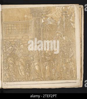 TRIOMFTOCHT van Julius Caesar, Andrea Andreani, nach Bernardo Malpizzi, nach Andrea Mantegna, 1599 unten links: 7. Der Ausdruck ist Teil eines Albums. Druckerei: Italien Zeichnung von: MantuaAfter Malerei von: Mantua Papier nummeriert unten links: 7. Der Ausdruck ist Teil eines Albums. Druckerei: Italien Zeichnung von: MantuaAfter Malerei von: Mantua Papier Stockfoto
