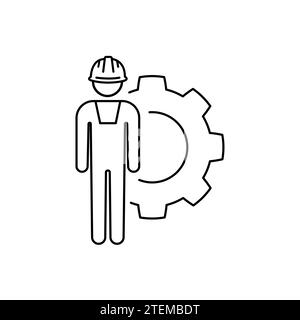 Symbol für Industriearbeiter. Symbol „Engineering People“ Stock Vektor