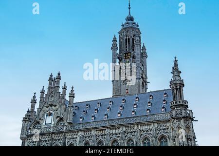 Middelburg, Niederlande, gotisches Rathaus, eines der schönsten gotischen Gebäude der Niederlande Stockfoto