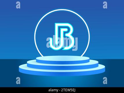 Blaues JB-Logo-Zeichen. Vektor-Logo für Unternehmen. Stock Vektor