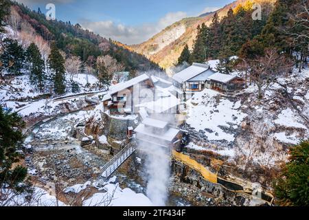 Nagano, Japan Tal am Yudanaka und Schnee Affenpark. Stockfoto