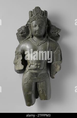 Dreiköpfiger Vishnu, anonym, ca. 750 - ca. 825 VisNu mit drei Köpfen. Aus grünem Speckstein. Jammukasjmir Speckstein (metamorphes Gestein) VisNu mit drei Köpfen. Aus grünem Speckstein. Jammukasjmir Speckstein (metamorphes Gestein) Stockfoto