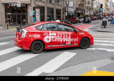 San Francisco Taxi Taxis Zum Vermieten Pride Wochenende 24. Juni 2023, San Francisco, Kalifornien, Vereinigte Staaten Stockfoto