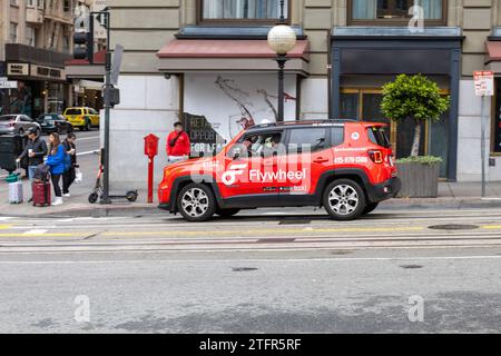 San Francisco Taxi Taxis Zum Vermieten Pride Wochenende 24. Juni 2023, San Francisco, Kalifornien, Vereinigte Staaten Stockfoto