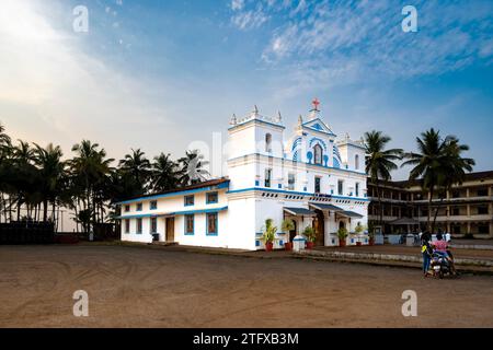 Agonda, Goa, Indien, St. Annenkirche mit portugiesischer und indischer Architektur, nur redaktionell. Stockfoto