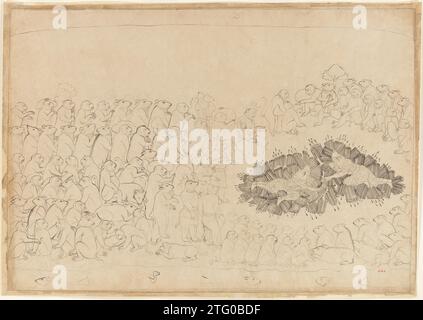 Rama und Lakshmana überwältigt von Pfeilen: Folio aus der Belagerung of Lanka Serie 1919 von Manaku Stockfoto