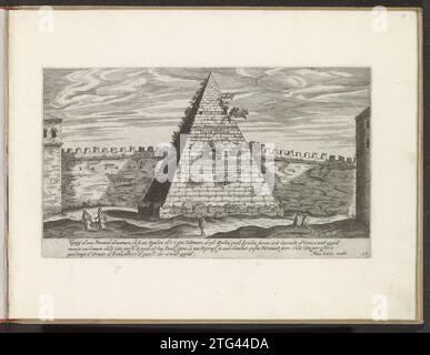 Piramide van Cestius, 1624 - 1650 die Pyramide des Cestius, erbaut als Grabdenkmal für Gaius Cestius Epulonius. Die Pyramide ist Teil der Aurelianischen Mauer. Am unteren Rand drei Textzeilen auf Italienisch. Der Ausdruck ist Teil eines Albums. Prager Papierstich / Ätzung Rom. Pyramide des Cestius. Aurelianische Mauer die Pyramide des Cestius, erbaut als Grabdenkmal für Gaius Cestius Epulonius. Die Pyramide ist Teil der Aurelianischen Mauer. Am unteren Rand drei Textzeilen auf Italienisch. Der Ausdruck ist Teil eines Albums. Prager Papierstich / Ätzung Rom. Pyramide des Cestius. Aurelianische Wand Stockfoto