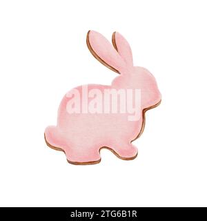 Lebkuchenhase Form. Sieht gut aus auf Stickern, Küchentextilien, Kochbüchern, Grußkarten, Päckchen, Geschenkpapier. Stockfoto