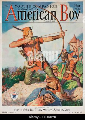 WILLIAM FULTON SOARE (AMERIKANISCH, 1896-1940). American Boy, Magazin Cover, Mai 1934. Öl auf Leinwand Stockfoto