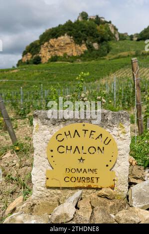 La cite comtoise EST classe parmi les plus Villages de France | Chateau-Chalon ist der Geburtsort des gelben Weins und zählt zu den meisten Stockfoto